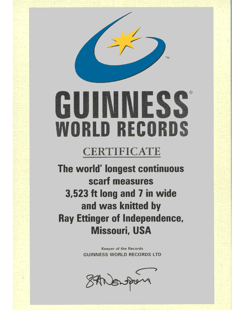 Guinness 
    Certificate of World Record